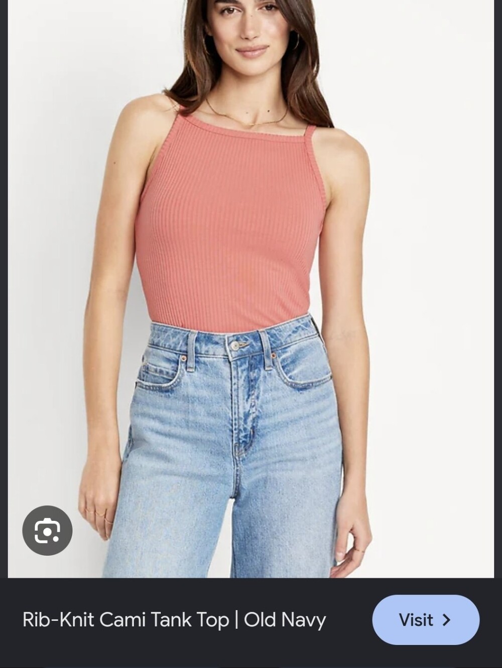 Old Navy Ribbed High-Neck Cami in Coral